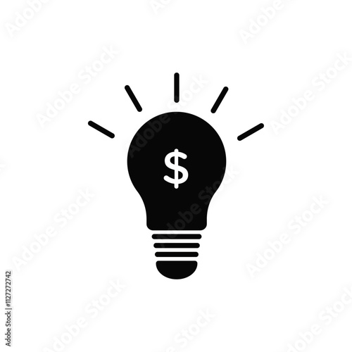 Money idea icon Vector flat thin line illustration