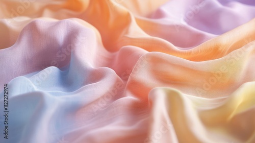 Test palette of soft fabric in pastel colors photo