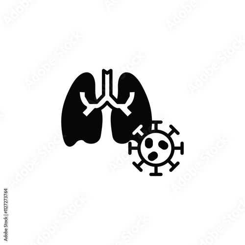 Pneumonia bacterium icon Vector flat thin line illustration