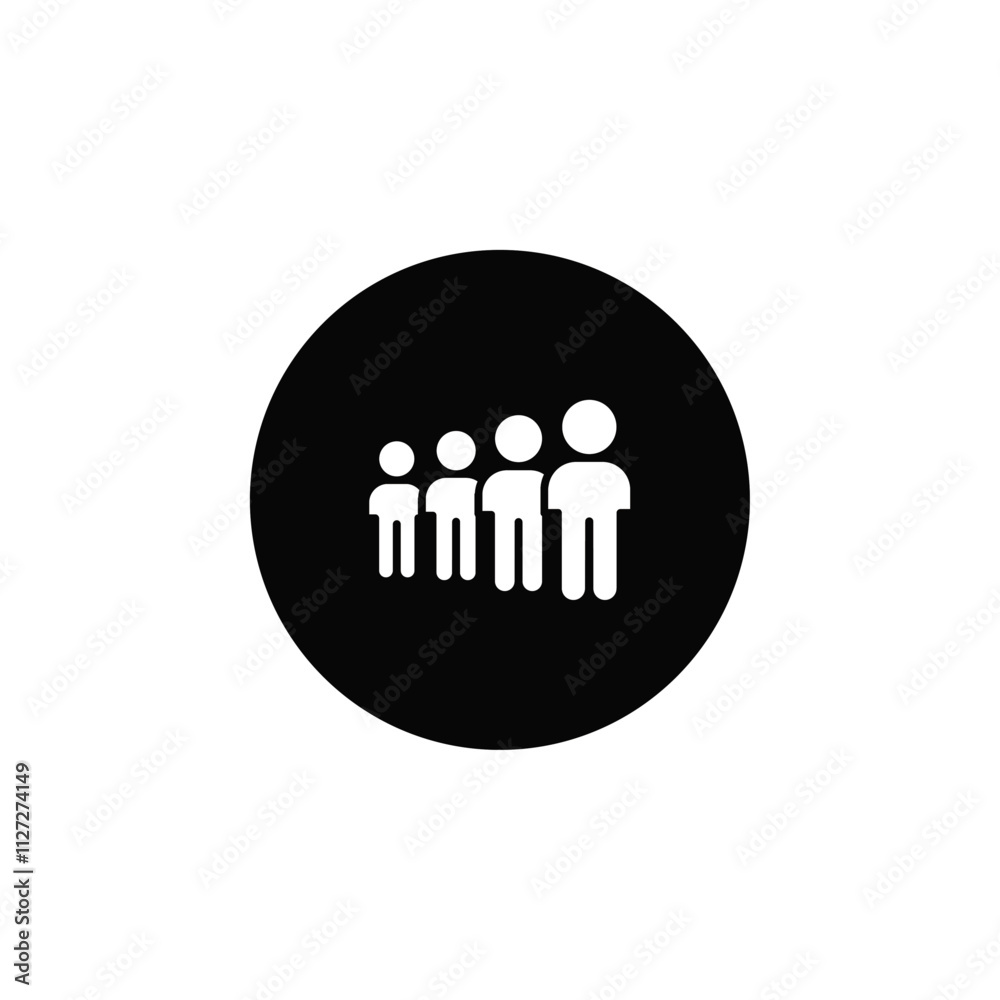 Queue icon Vector flat thin line illustration Queue icon Vector flat thin line illustration