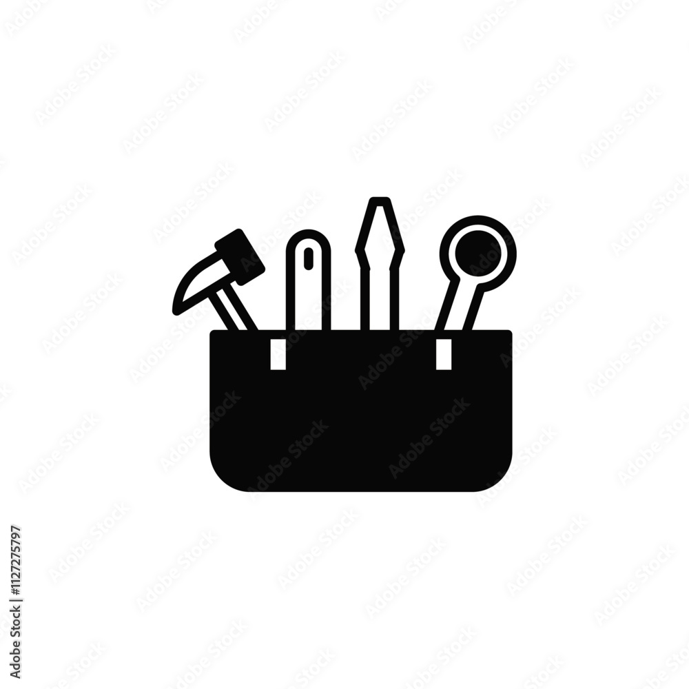 Tools box icon Vector flat thin line illustration Tools box icon Vector flat thin line illustration