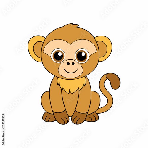 Cute Baboon Clipart: Adorable Cartoon Baboon Illustration