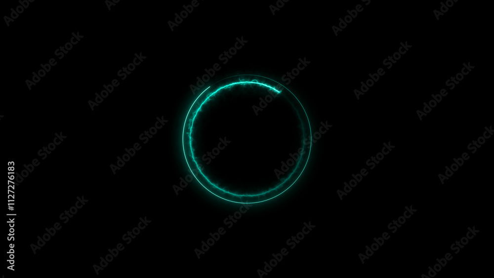 Neon loading circle cyan color 4k illustration. Black background Progress loading bar 4k illustration. Neon loading circle cyan color 4k illustration. Black background Progress loading bar 4k illustration.