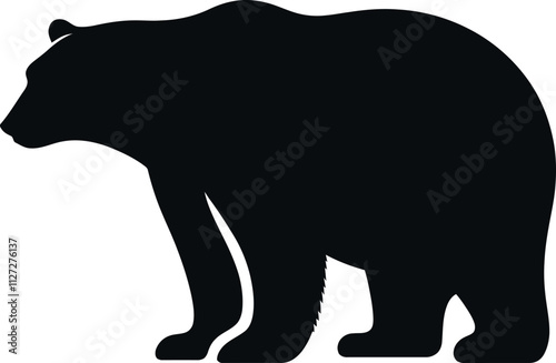 polar bear silhouette vector on white background