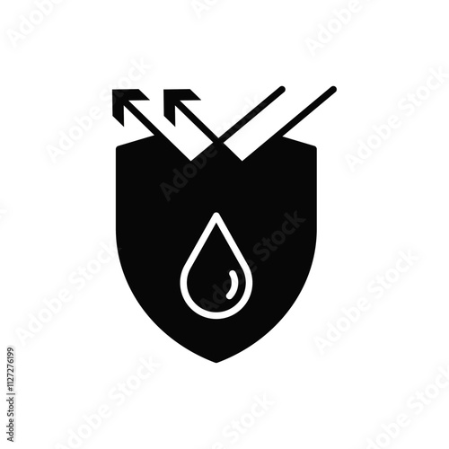 Waterproof protection icon Vector flat thin line illustration photo