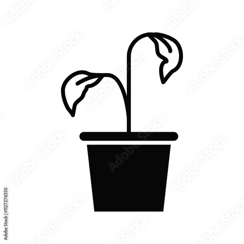 Withered plant icon Vector flat thin line illustration