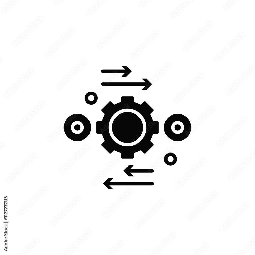 Automation and optimization icon Vector flat thin line illustration Automation and optimization icon Vector flat thin line illustration