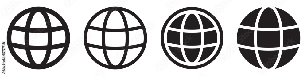 Set of world icon. Globe Symbol, web logo, world wide web, earth, planet. Vector illustration. Set of world icon. Globe Symbol, web logo, world wide web, earth, planet. Vector illustration.