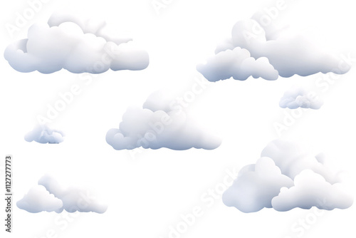 a group of clouds on a white background photo