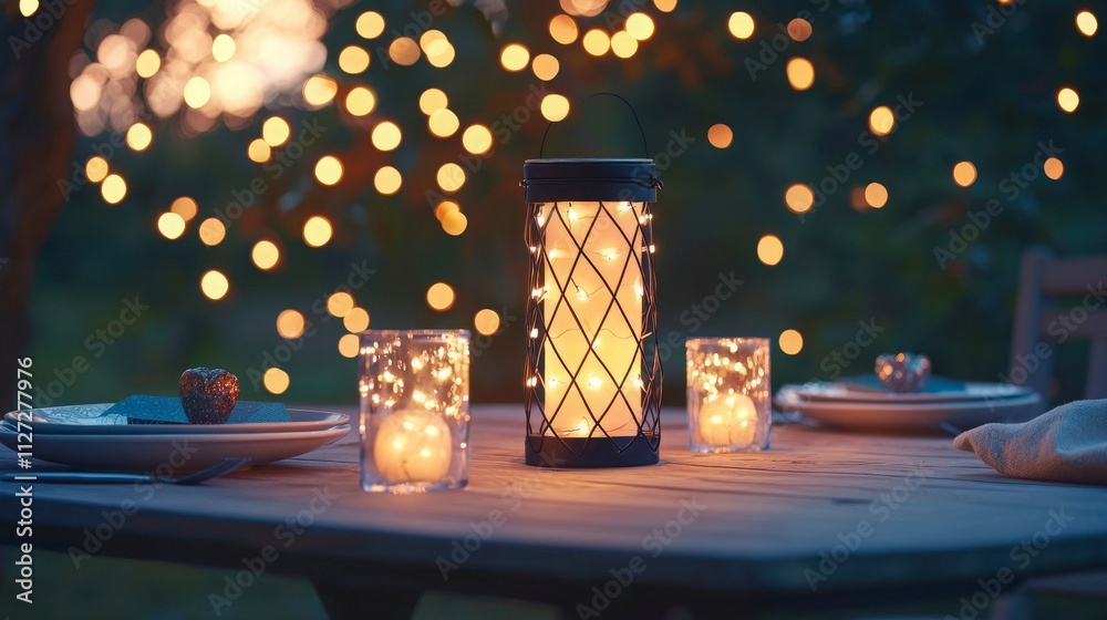 custom made wallpaper toronto digitalRomantic Outdoor Dinner with String Lights and Lanterns