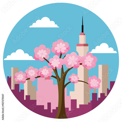 Beautiful sakura flowers isolated on white
