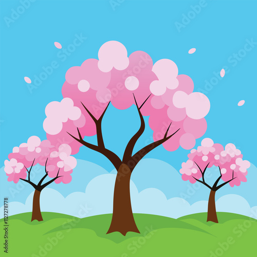 Beautiful sakura flowers isolated on white