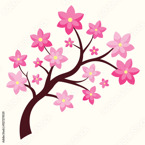 Beautiful sakura flowers isolated on white