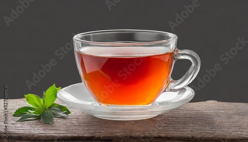 Elegant Glass Cup of Tea Isolated on a White Background with Clipping Path Perfect for Tea Lovers, Beverage Photography, and Culinary Presentations