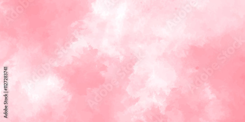 Soft pink watercolor background for your design, Aquarelle painted paper template texture background banner, Pastel pink watercolor design with digital painted for template.