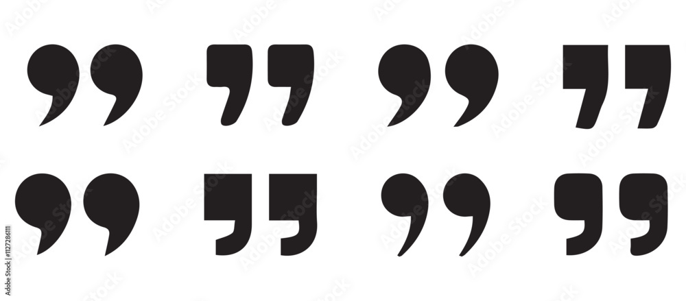 Black quotes icon set. Speech mark. Quotemarks outline speech marks, inverted commas, or talking marks collection. Illustration EPS 10 Black quotes icon set. Speech mark. Quotemarks outline speech marks, inverted commas, or talking marks collection. Illustration EPS 10