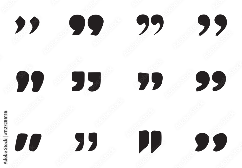 Black quotes icon set. Speech mark. Quotemarks outline speech marks, inverted commas, or talking marks collection. Illustration EPS 10 Black quotes icon set. Speech mark. Quotemarks outline speech marks, inverted commas, or talking marks collection. Illustration EPS 10