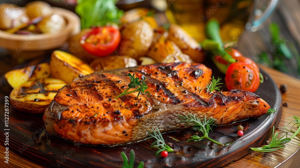cooked piece of salmon cooked piece of salmon