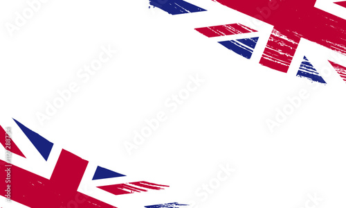 United Kingdom Flag with Brush Stroke Effect, Grunge brush stroke. Watercolor painting flag