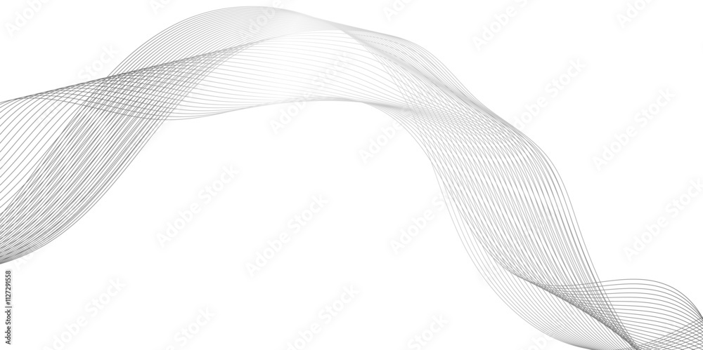 abstract wave element for line design, dynamic sound wave isolated on white background, illustration of abstract black gradient background.	