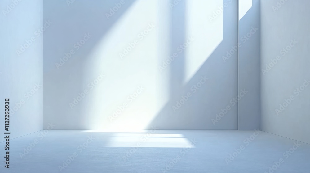 Fototapeta premium Blank white gradient background with product display. White backdrop or empty studio with room floor. 3D rendering.