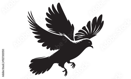 Wallpaper Mural Soaring Black Eagle Silhouette Vector Illustration Torontodigital.ca