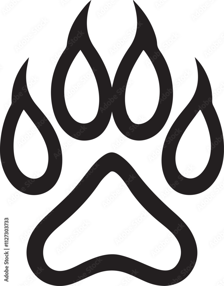 Black Silhouette Paw Print Vector Illustration Design Black Silhouette Paw Print Vector Illustration Design