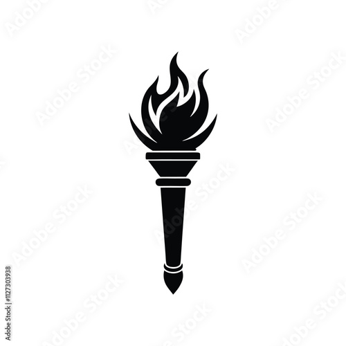 Stylish Flaming Torch Vector Illustration for Symbolic Power, Illumination, and Decorative Design photo