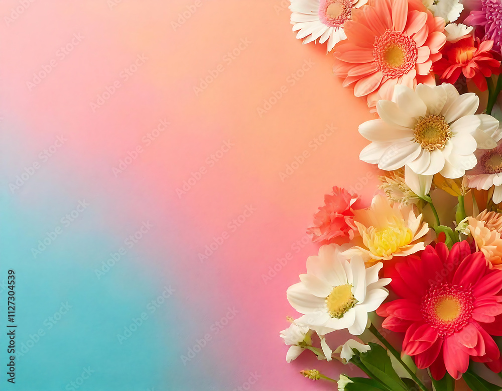 Fototapeta premium Stunning Spring Floral Display Featuring Pink and White Daisy Flowers