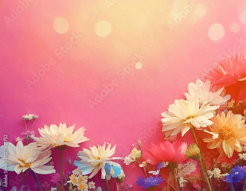 Fresh Springtime Arrangement of Soft and Bright Gerbera Daisy Flowers photo