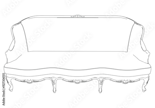 Sofa outline vector collection. Elegant line art designs for contemporary living spaces. Ideal for interior design projects.