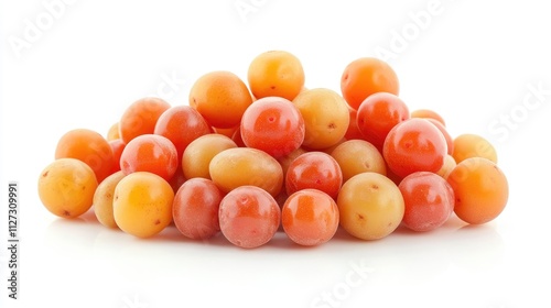 Colorful assortment of small baby potatoes with natural skin isolated on a clean white background