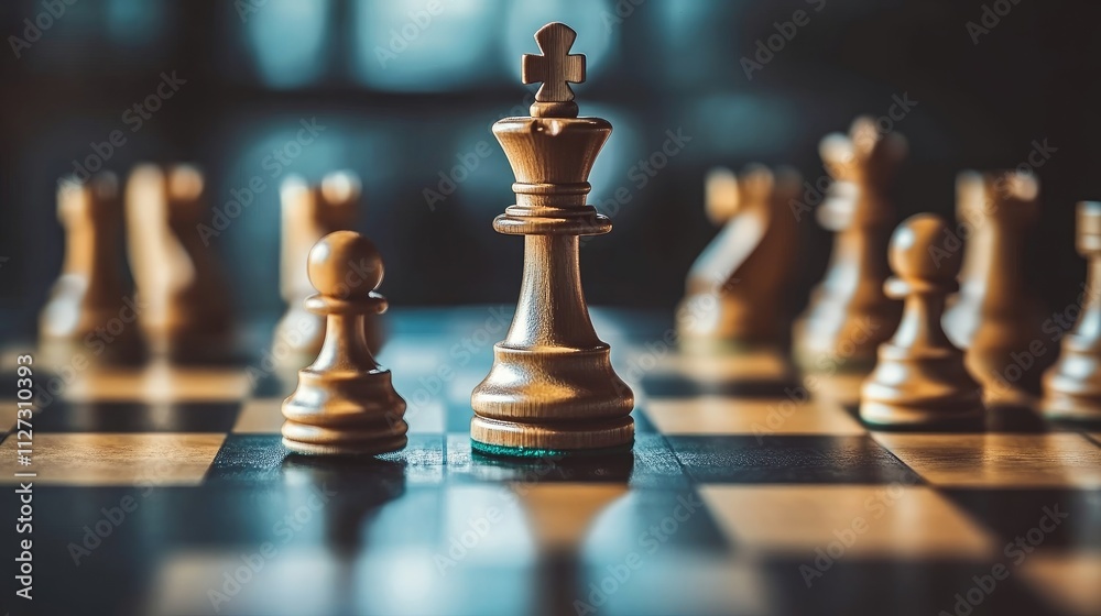 Checkmate scenario on a wooden chessboard highlighting strategic gameplay and intense competition Checkmate scenario on a wooden chessboard highlighting strategic gameplay and intense competition