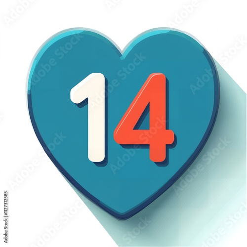 Heart-shaped graphic with '14' for Valentine's Day.