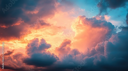 Dramatic sunset clouds illuminating the sky in Kempten Bavaria Germany create a stunning natural landscape view