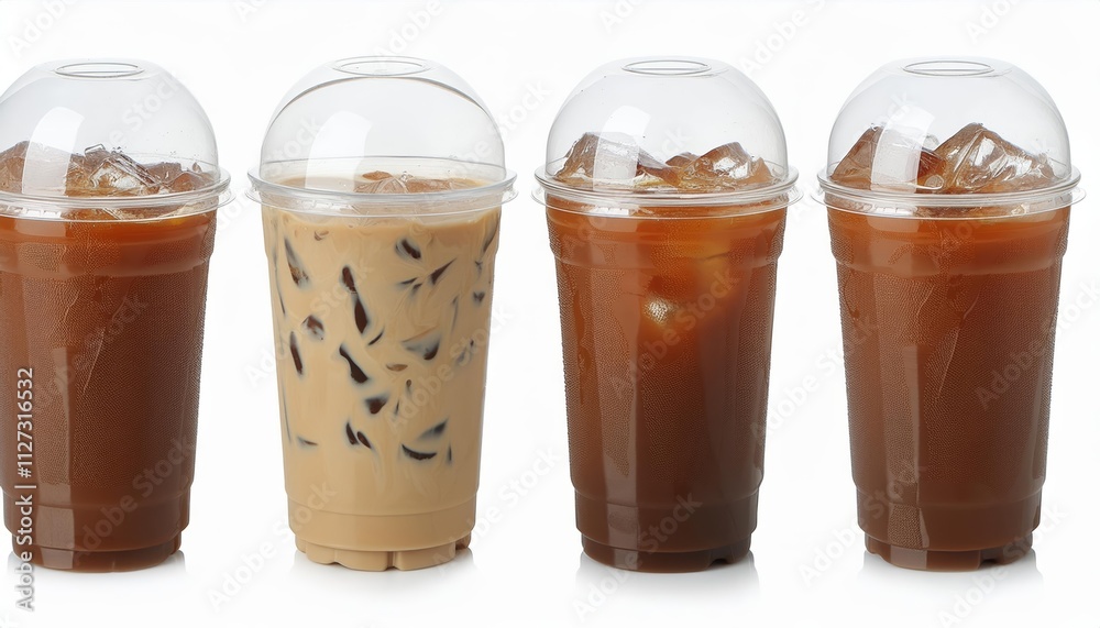 Refreshing Iced Coffee in a Plastic Takeaway Glass Perfect Summer Beverage for OntheGo Enjoyment, Featuring Rich Flavor and Invigorating Caffeine Boost to Keep You Energized All Day Long. Refreshing Iced Coffee in a Plastic Takeaway Glass Perfect Summer Beverage for OntheGo Enjoyment, Featuring Rich Flavor and Invigorating Caffeine Boost to Keep You Energized All Day Long.