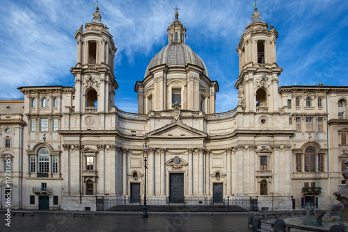 Obraz na płótnie Piazza Navona, Sant'Agnese in Agone baroque church, Rome, Italy w salonie