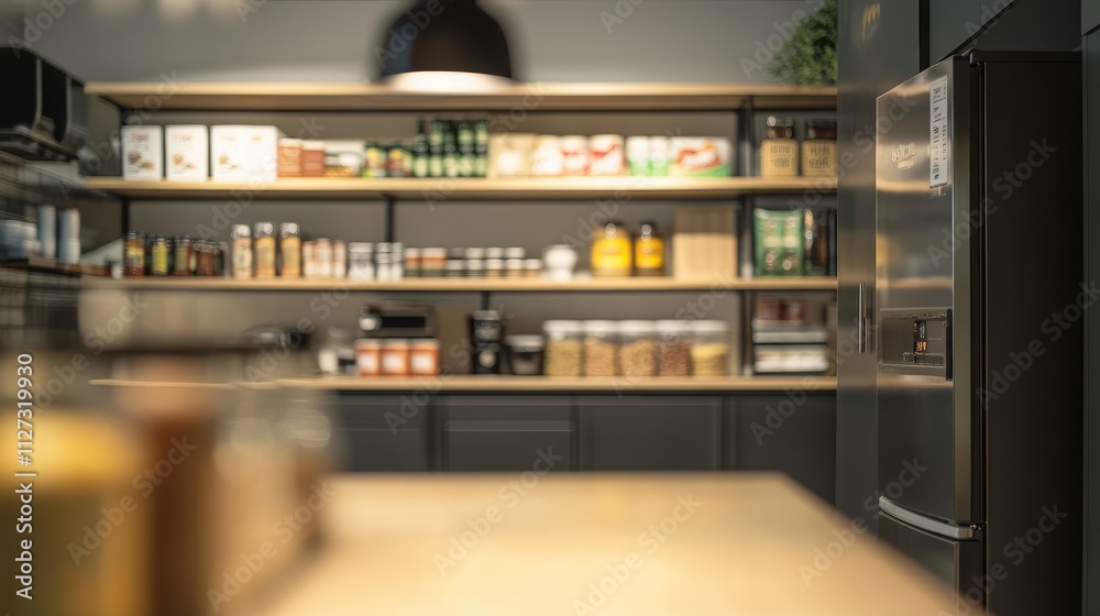 Modern Pantry Interior Design with Organized Shelving and Minimalistic Aesthetic Focused on Food Storage and Kitchen Essentials Modern Pantry Interior Design with Organized Shelving and Minimalistic Aesthetic Focused on Food Storage and Kitchen Essentials