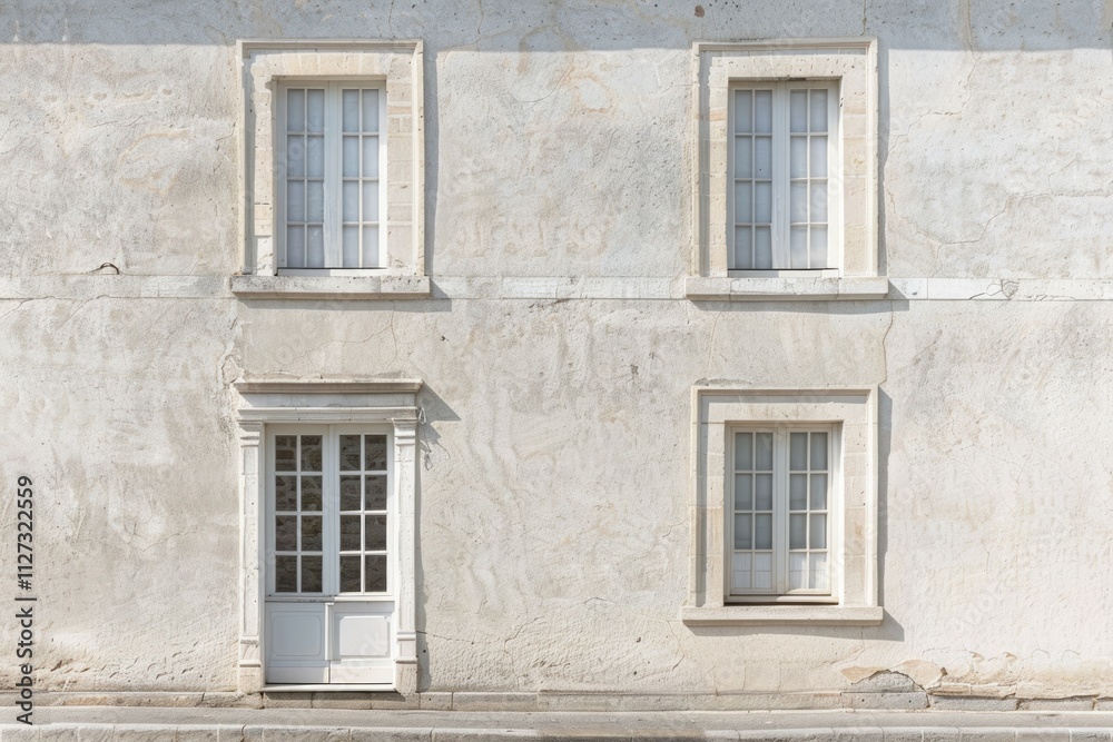 White wall of old abandoned residential building. Detailed photo textured background White wall of old abandoned residential building. Detailed photo textured background