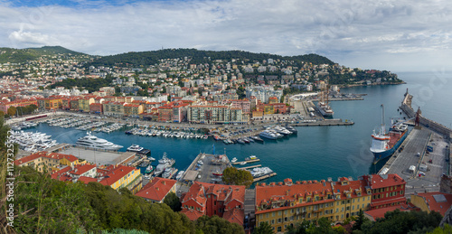 Port of Nice Lympia in autumn sunny day, panoramic view photo