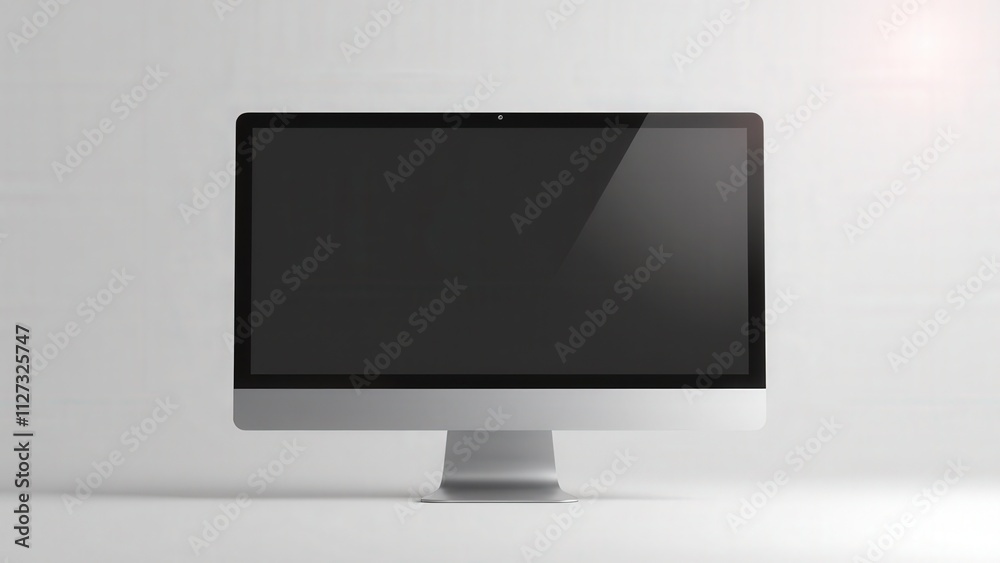 Isometric computer mockup with a modern monitor floating mid-air, showcasing a blank screen, soft lighting, and sharp edges in a polished design. Isometric computer mockup with a modern monitor floating mid-air, showcasing a blank screen, soft lighting, and sharp edges in a polished design.