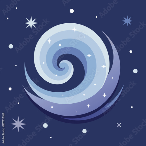  A magical winter atmosphere is created by swirling flakes and ethereal bokeh effects created by mesmerizing snowfall illuminated against a dark background