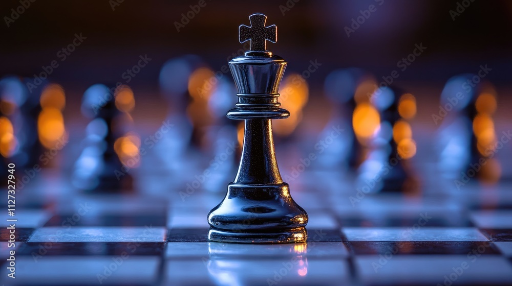Strategic goals in performance management with chess pieces symbolizing decision making and planning in a competitive environment
