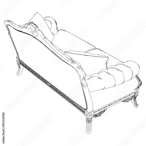 Continuous Line Art of Sofa – Classic Furniture and Interior Design Illustration