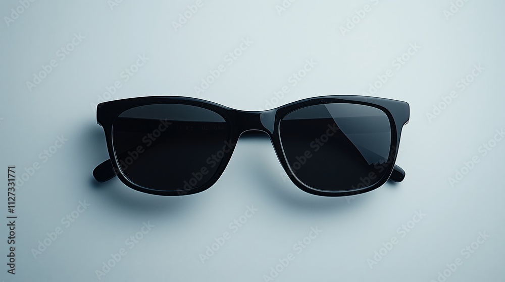 Classic black plastic sunglasses isolated on white background for fashion and summer accessories design Classic black plastic sunglasses isolated on white background for fashion and summer accessories design