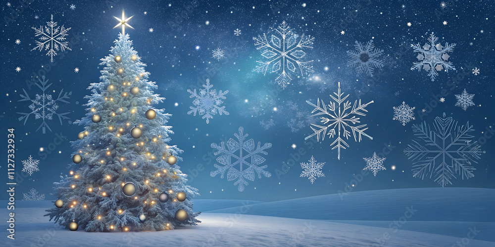 Snow With Bokeh Of Christmas Lights And Fir Branches In Snowy Night - Snowdrift And Snowfall Snow With Bokeh Of Christmas Lights And Fir Branches In Snowy Night - Snowdrift And Snowfall