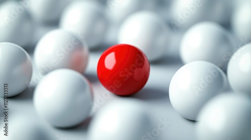 Differentiation strategy in business highlighting unique products through contrasting colors emphasizing competitive advantages and brand identity photo