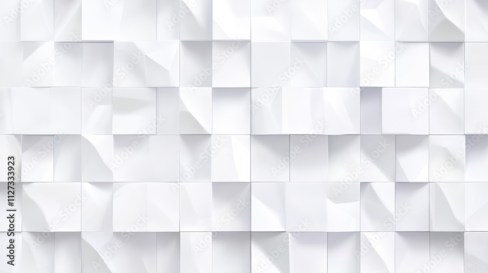 Abstract 3d white cube boxes with random shifting patterns, geometric block design for background, wallpaper, or banner with copy space Abstract 3d white cube boxes with random shifting patterns, geometric block design for background, wallpaper, or banner with copy space