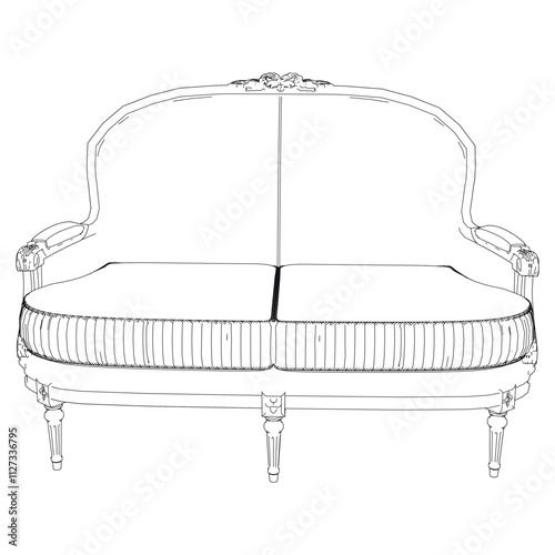 Continuous Line Art of Sofa – Classic Furniture and Interior Design Illustration
