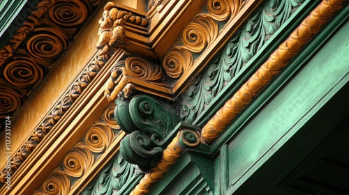 Intricate corner ceiling cornice and crown moulding showcasing ornate craftsmanship and elegant architectural design details